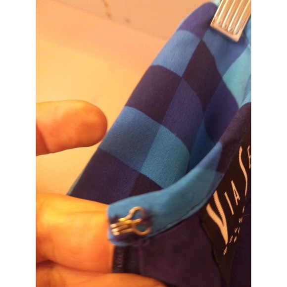 Via Seta Collection‎ Womens Geometric Lined Silk Short Skirt Size 4P - Picture 5 of 10